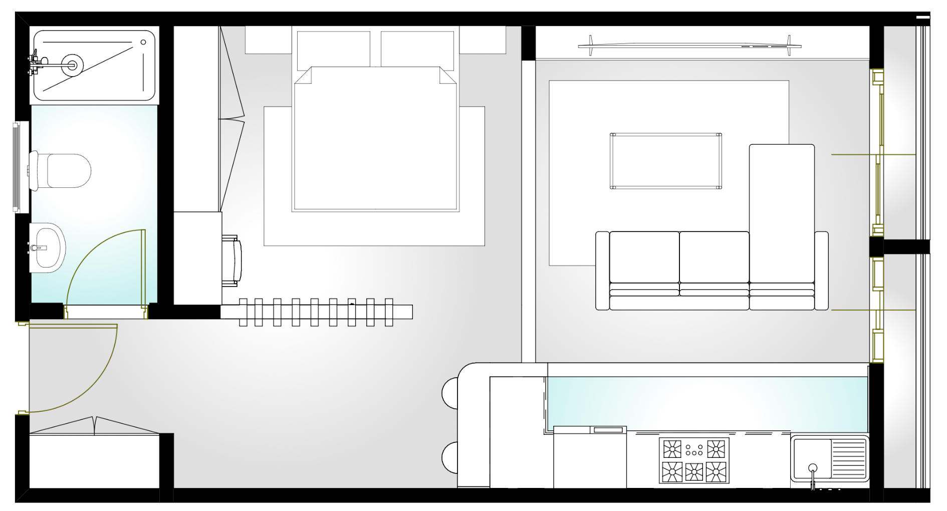 Two bedroom floor plan