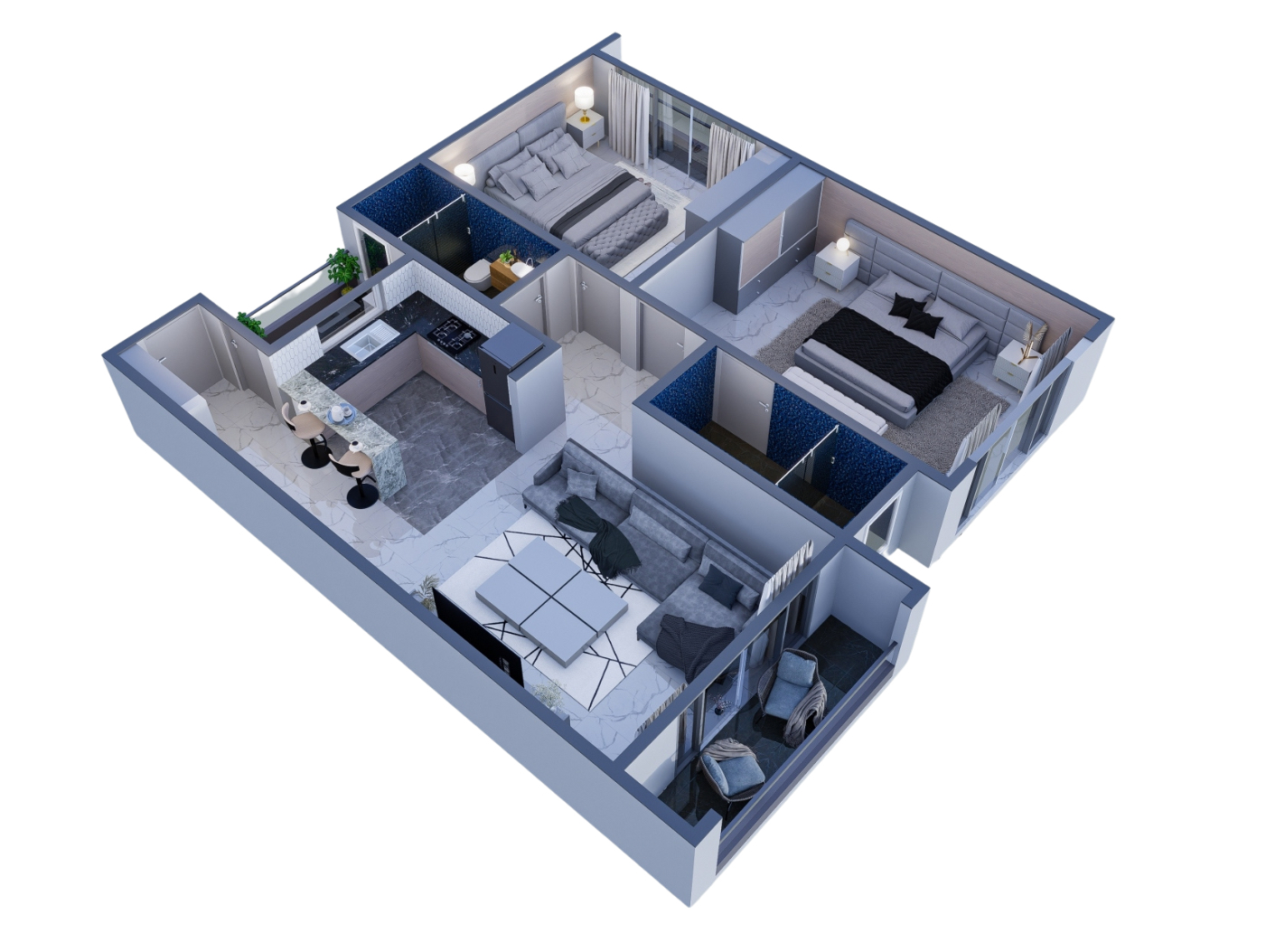 One Bedroom 3D cutout