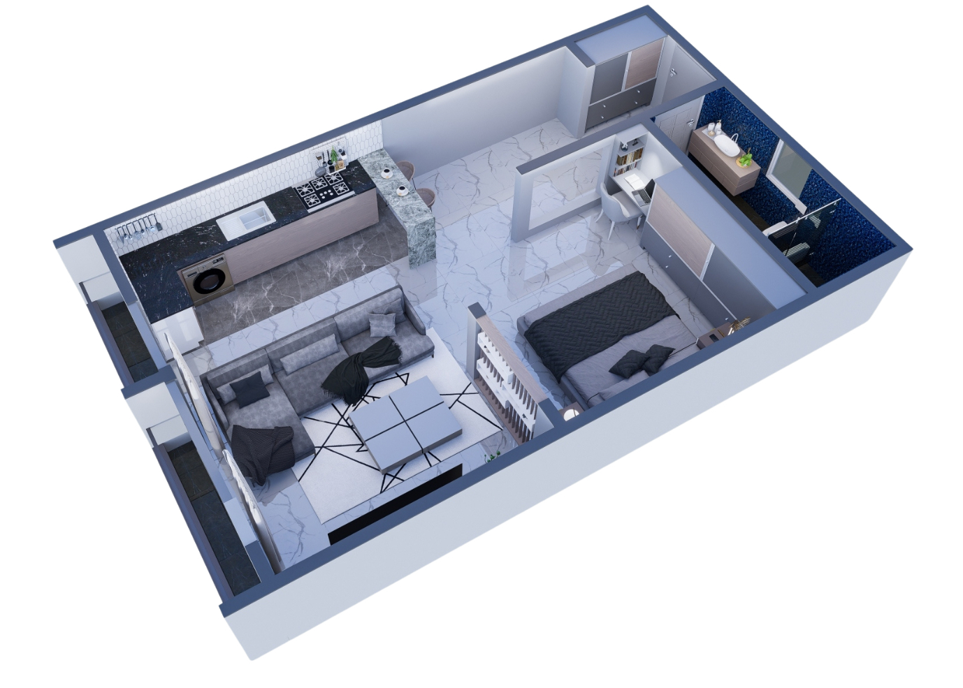 One Bedroom 3D cutout